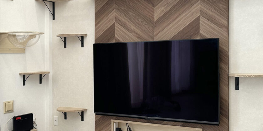 名古屋市中村区　キャットウォーク造作・壁掛けテレビ設置